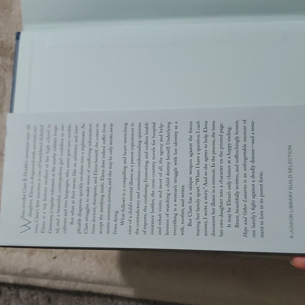 Hope and Other Luxuries (A Mother's  Life With A Daughter's Anorexia) Book - Picture 2 of 6